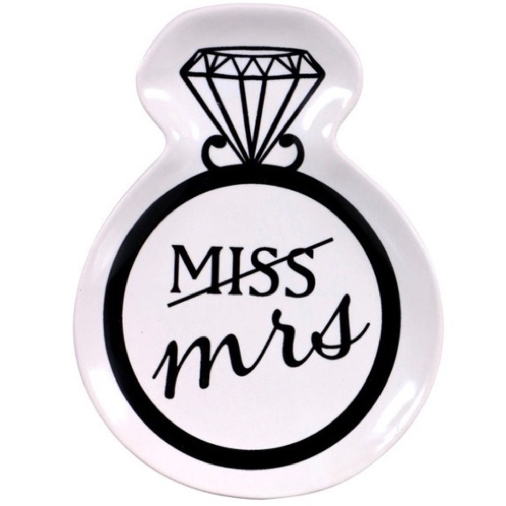 Miss To Mrs Ring Shaped Jewelry Trinket Tray